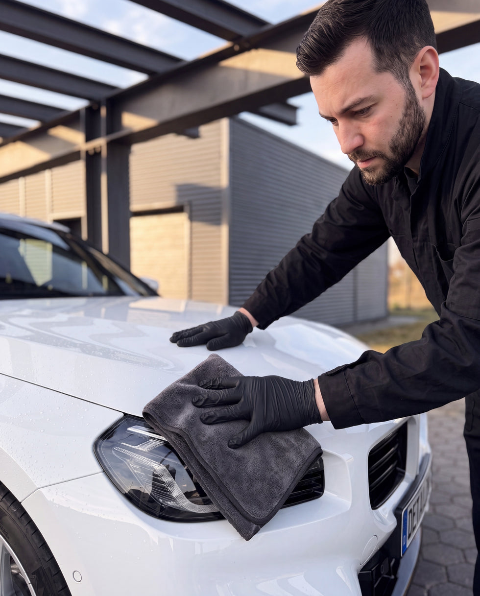 Detailing1 Hero: Mikrofasertuecher — Lack versiegeln und Beading (Mobile)