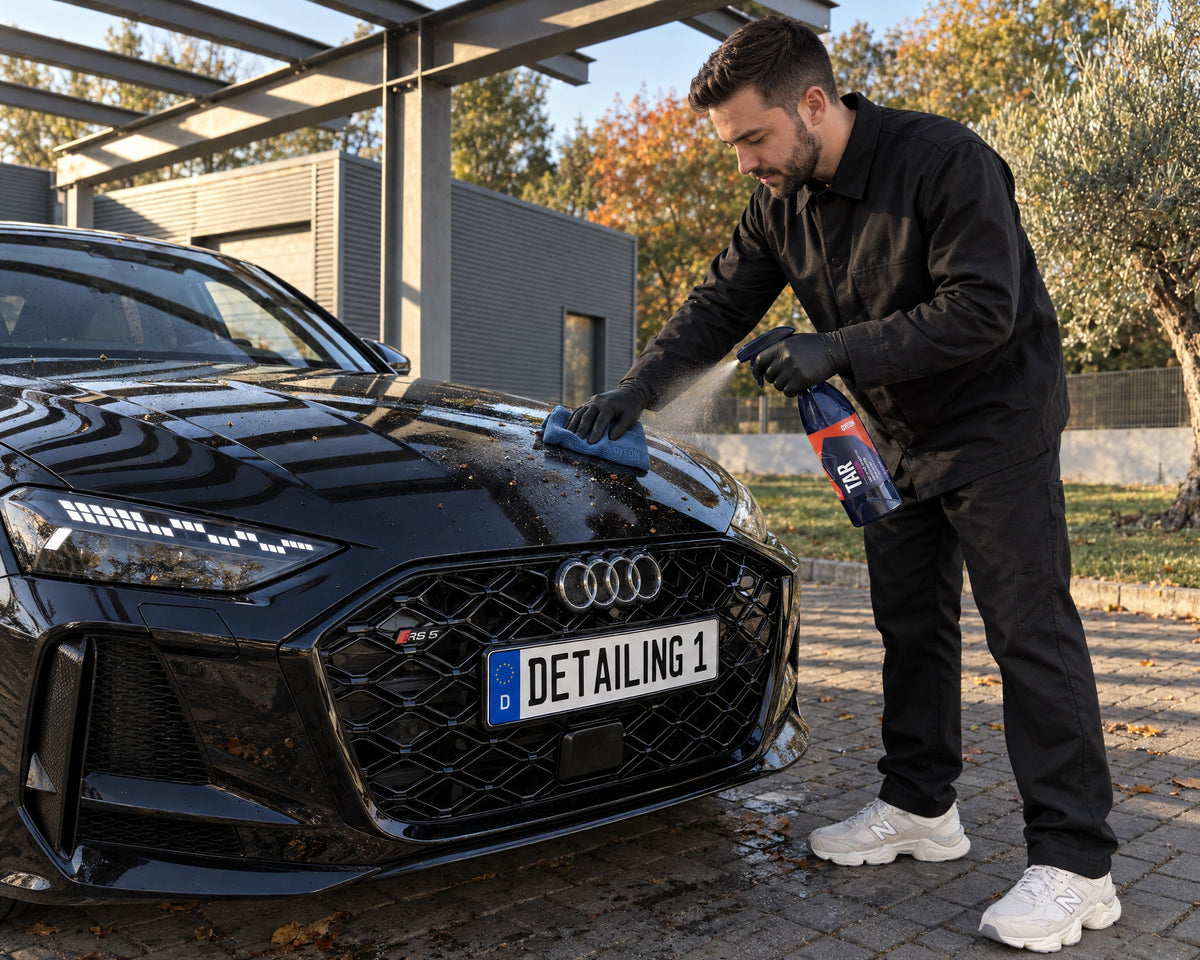 Detailing1 Hero: Rimuovi catrame — togliere la resina dalla vernice (Desktop)