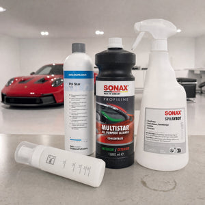 Detailing1 Auto-Reinigungsset "Innenraum" — SONAX PROFILINE MultiStar 1 Liter + COLOURLOCK „Pol Star“ 1 Liter + Foamer Bottle