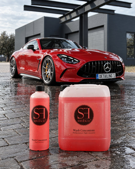 servFaces Wash Concentrate (High-Concentrate) 1000 ml / 1 litro e 10 litri sul selciato bagnato dopo il lavaggio a mano