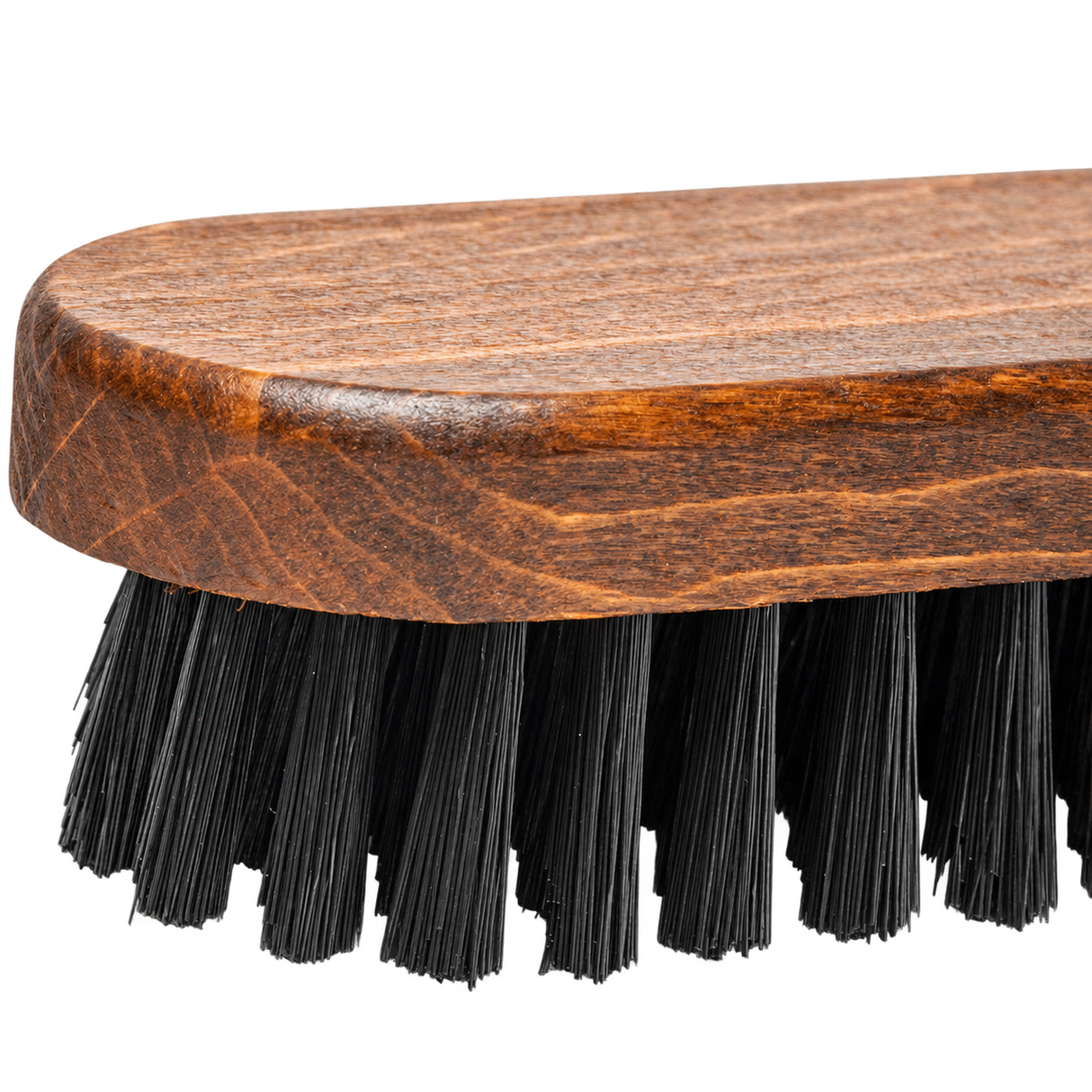 Detailing1 COLOURLOCK Leather Cleaning Brush — Nahaufnahme von Holzkörper und Borsten